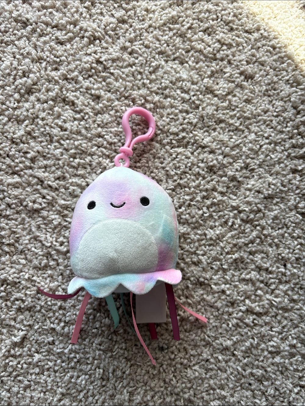 Squishmallows Pastel Rainbow Jellyfish Clip-On - Pink, Blue, Purple